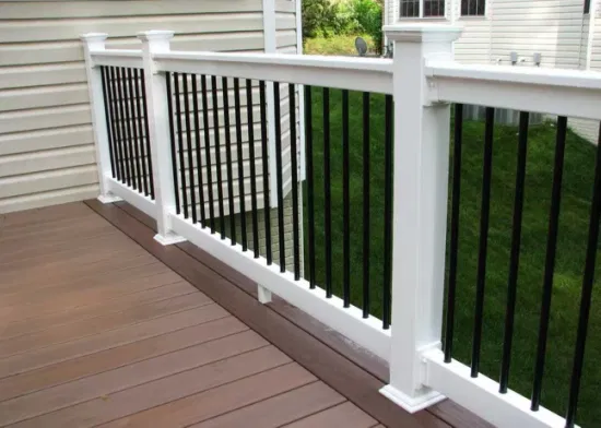 Ringhiera in alluminio vinilico di alta qualità, ringhiera per scale in picchetto in alluminio PVC, ringhiera per terrazze in plastica